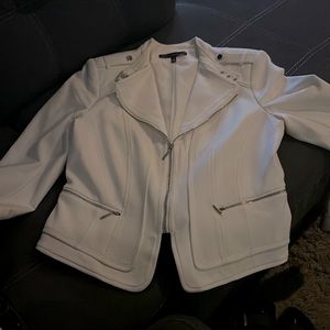 WHBM NWT white moto jacket